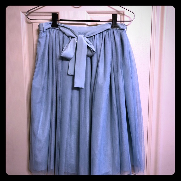 Comme Toi Blue Knee-length Toile Skirt - Picture 1 of 7
